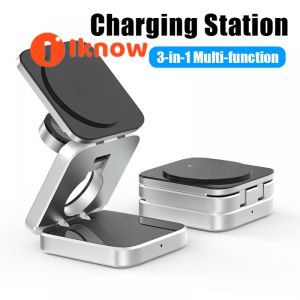ฉันรู้ว่า3 In 1แท่นชาร์จไร้สายแบบพับได้ยืนได้ Samsung S21 S22 S23สถานี S24แท่นชาร์จแบบรวดเร็วชาร์จไร้สายสำหรับโทรศัพท์มือถือหูฟังและนาฬิกา
