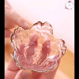 Japanese Style Transparent Cherry Blossom Glass Dish Fruit Sauce Dish Plate