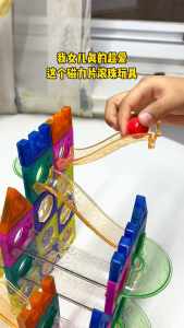 69/105pcs Multiple Styles And Specifications Magnetic Tiles And Marble Run Set Kanak-Kanak Mainan Building Race Track Toy Birthday Gift For 3-14