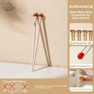 MODERN SWEETHOME | Animal Party Antibacterial Anti-mold Individual Kids Alloy Chopsticks