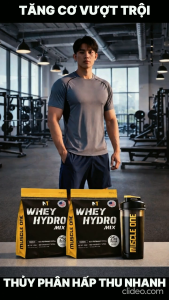 Combo 2 Túi WHEY HYDRO MIX 500g – Whey Thủy Phân 25g Protein – Whey Protein Tăng Cơ Phục Hồi Nhanh – MUSCLE ONE