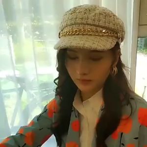 Topi Baret wanita Rantai Oktagonal Bling Oktagonal Retro TP-OktaChain HNF