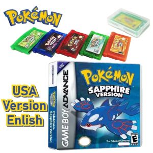 Bandai | 2025 New Pokemon Series Jade Red Leafgreen Ruby Sapphire 5th Edition GBA Game Box 32-bit Video Game Cartridge No Manual