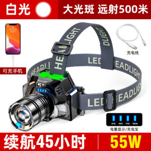 Bull Suitable Super Bright Rechargeable LED Sensor Headlamp Mining Lamp for Night Fishing Long Shot Adjustable Elastic Band