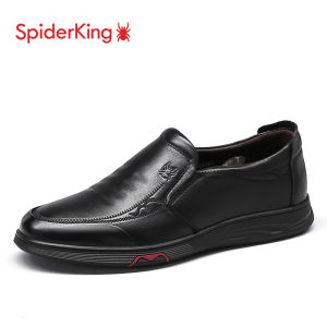 Spider King Casual Leather Shoes Mens Small Size 35 36 Autumn Calfskin Genuine Leather Slip-On 47 Large Size Shoes