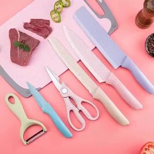 6 pcs Black Ceramic Knife Set with Non-Stick Surface - Block