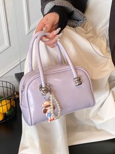 Chic Boston Small Handbag Womens Crossbody Commuter Bag Fashionable Summer 2025 Single Shoulder Sling Bag PU Leather