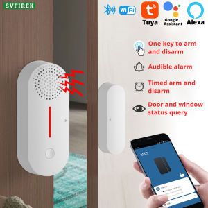 Wifi Tuya Smart Burglar Alarm Door Window Magnetic Sensor Open Closed Detectors Support APP Timing Work With Alexa Smart Life