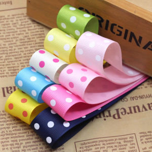 Hot Sale (1 Meters) 1 (25mm) Polka Dot Satin Ribbon Printed DIY Handmade Head Wreaths Hair Wedding Party Gift Packing Supplies