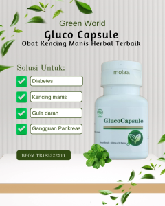 Green World Gluco Capsule Asli | Obat Kencing Manis Herbal