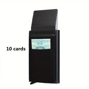 12 Cards Slim Aluminum Wallet With Elasticity Back Pouch ID Credit Card Holder Mini RFID Wallet Automatic Pop Up Bank Card Case
