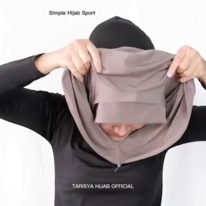Hijab Bergo Instan Sport Jersey Premium Lubang Telinga Jilbab Instan Sport Kerudung Olahraga