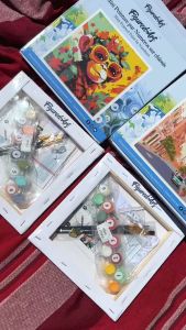 [พร้อมส่งจากไทย] FiguredArt ชุดระบายสีตามตัวเลข 20x20 ซม. ขึงเฟรม - ลิงแว่นแฟนตาซี