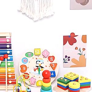 Combo 6 món đồ chơi gỗ phát triển trí tuệ cho bé Giáo cụ Montessori đồ chơi thông minh băng gỗ