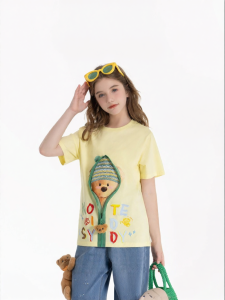Cute Bear Print Summer New Kids T-shirt