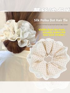 PINK EMPRESS | White Polka Dot Ribbon Headband Hair Accessories
