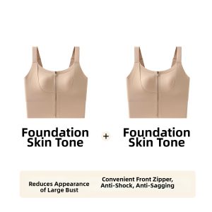 COSMO LADY | Front Zip Anti-Shake Prevent Sagging Invisible Shaping Sports Bra