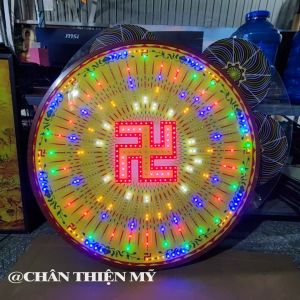 Hào Quang Led 32 Chương Trình Chữ Vạn Đèn Trang Trí Bàn Thờ Treo Cùng Tượng Phật HQ-32CT-01
