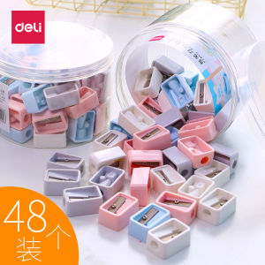 Deluxe Mini Pencil Sharpener 48 ชิ้น Deli สำหรับนักเรียนประถมศึกษา ด้ามจับแบบยืดหยุ่น หัวเข็มขัดแบบหมุนได้ แหล่งกำเนิดสินค้า จีนแผ่นดินใหญ่
