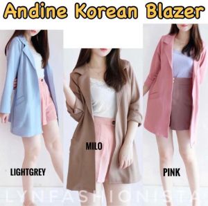 LYNFASHIONISTA-OUTER BLAZER WANITA SCUBA PREMIUM/BLAZER KOREA OFFICE/ANDINE