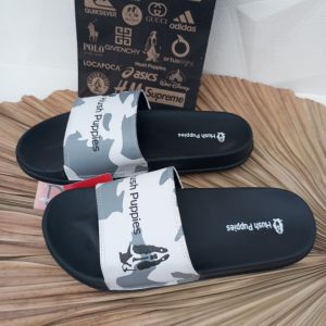 promo Sandal slip on Pria Wanita/sandal ringan di pakai/putih abu-abu