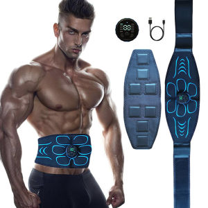 Abdominal Muscle Toner EMS Muscle Stimulator Abs Toning Belt USB Recharge Body Massager Home Office Fitness Exercise Equipment