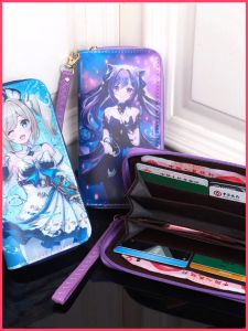 Coral Palace Xinhai Youth Girl Print Cartoon Card Position Original God Kids Vertical Long Zipper Clutch Wallet