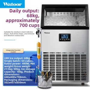 Watoor | Automatic Bucket Water Fed Crescent Ice Large Commercial Ice Maker 68kg