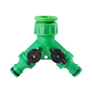 2 Way Garden Hose Splitter Double Y Valve Water Tap Splitter with Faucet Watering Shut Off for Landscaping Planting Irrigation