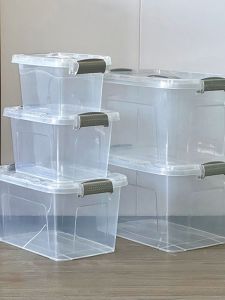 กล่องเก็บของพลาสติก PP ความจุขนาดใหญ่ ระดับอาหาร กล่องเก็บของทรงสี่เหลี่ยมโปร่งใส พร้อมฝาปิด กล่องเก็บของสำหรับเก็บของ