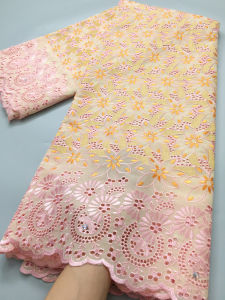 Swiss Voile Lace In Switzerland Crystal African Nigerian Cotton Lace Embroidery Fabric For Party Wedding Dresses2.5Yards TY3885