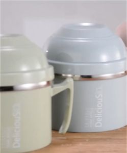 ชามมีหูจับ กล่องข้าว ชามใส่อาหาร ชามมีฝาปิด ชามสแตนเลส ฝาปิดล็อคแน่น ถ้วยใส่อาหาร ชามใส่อาหารพร้อมฝา ถ้วยเก็บอาหารพร้อมฝา กล่องอาหารพกพา ที่เก็บอาหาร