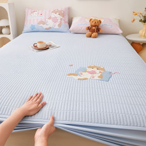 Cartoon Washed Cotton Bedding Protector Full Cover Non-Slip Three-Piece Set Single Piece New 2025 New Style Bed Canopy Cover