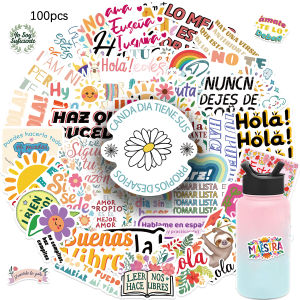 100pcs Spanish Motivational Inspirational Quotes Stickers - Reusable Self-Adhesive Sticker For Laptops Skateboards Helmets