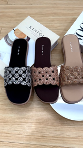 CALVARI - SIERRA Sandal Wanita Korea Teplek Casual Kekinian Size 36 - 40 Sendal Flat Cewek Kasual