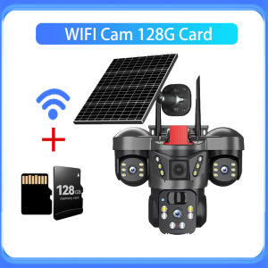 difang | V380 Pro 20MP Wireless Solar Security Camera WiFi/4G 10x Digital Zoom Solar CCTV 3 Camera Triple Screen Built 8000mAh Battery
