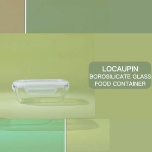 OUTDOORMORE Borosilicate Glass Lunch Box Airtight Leakproof Crisper Microwaveable Glass Food Keeper