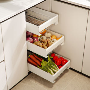 Fruit & Vegetable Pull-out Cabinet Drawer Organizer Storage Shelf