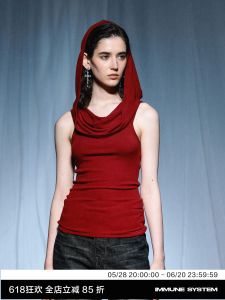 เสื้อยืดแขนสั้นแบบมีฮู้ด Immune System ลายสามสี ทรงปกติ ผ้าผสมโพลีเอสเตอร์ คอตตอน อะซิเตท ไนลอน สำหรับผู้หญิง