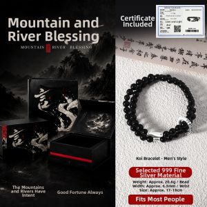 CHUNYAN | Silver Lovers Bracelets Carp