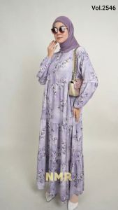 NMR Gamis Crespo Print Vol 2546-3: Pakaian Wanita Nyaman & Desain Elegan