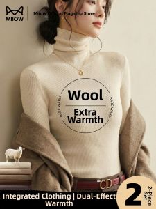 MiiOW | High Neck Knitwear for Women Autumn Winter Inner Wear Containing Wool