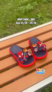 Dép Siêu Nhân Người Nhện Spiderman Bé Trai Quai Ngang Siêu Nhẹ Chống Trơn Dép Lê Trẻ Em Đi Biển Đi Học 3–7 Tuổi NHÍM SHOP D65