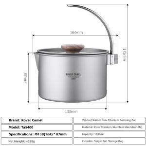 Rover Camel | Portable Lightweight Titanium Outdoor Soup Pot