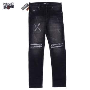 RoosterDenim - Sbk-X Celana Pria Sobek Ripped Bikers Slimfit Streetch Robek GakTembus