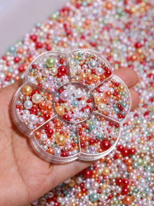 Mixed Color Pearl Rhinestone Nail Decorations Simple Versatile Nail Art Stickers 7 Grids Popular New 2024 Beauty Tool Accessories