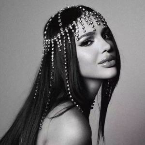 1pcs แฟชั่นผู้หญิงสไตล์ Rhinestone Inlay Fringe ตาข่ายอุปกรณ์เสริมผม STAGE Catwalk Headwear