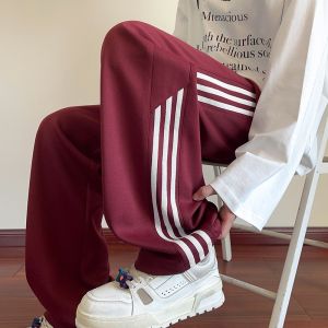 Quần Dài Nam Ống Đứng Rộng Rãi Kẻ Sọc Cổ Điển Phong Cách Mỹ Thường Ngày Mùa Xuân Thu Quần Thể Thao Trẻ Em