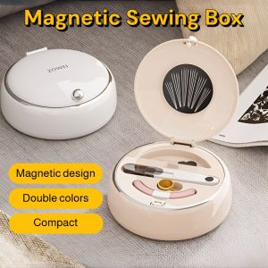 New Magnetic Sewing Box Portable Large Capacity Practical Sewing Kit Home Use Anti-Lost Needle Thread Box
