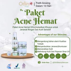 ORLIN BEAUTY SKINCARE ORI PAKET ACNE HEMAT BPOM JERAWAT